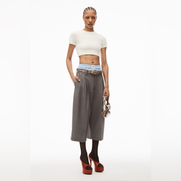 Alexander Wang Cropped Tee and Mini Skirt in Compact Jacquard - Picture 3 of 7